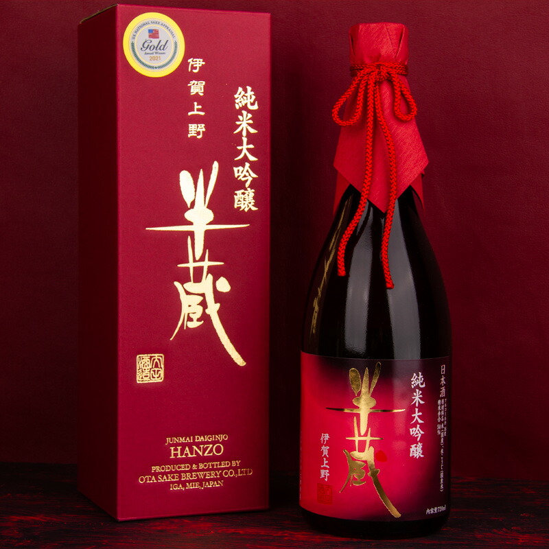 楽天市場】半蔵 純米大吟醸 山田錦 磨き50赤ラベル 1800ml【専用箱付