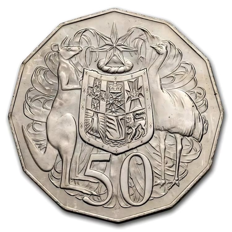 楽天市場】1969 〜 1984 年 オーストラリア 12 角形 50 セント