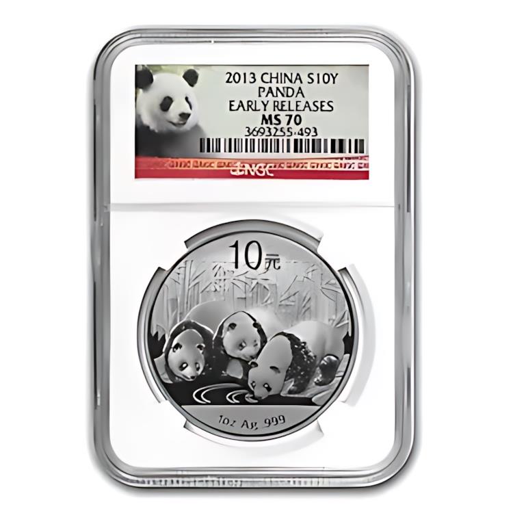 楽天市場】2013 中国 1 オンス シルバー パンダ MS-70 NGC (初期