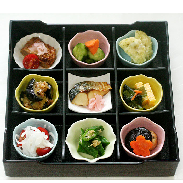 楽天市場】松花堂 弁当箱 溜(9点パーツ付き) 8.5寸 布目 小鉢 器