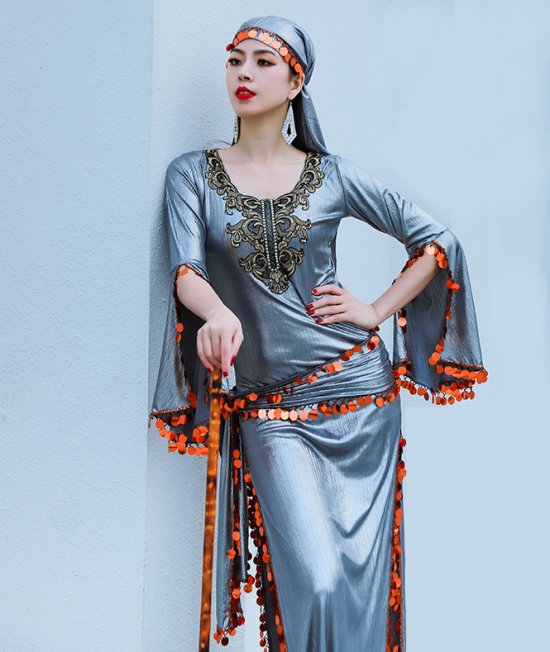 楽天市場】ベリーダンス衣装 サイーディドレス ドレス、ヒップスカーフ