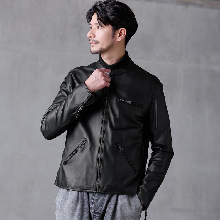 楽天市場】【24h限定10%off】レザージャケット メンズ 本革 ラムレザー