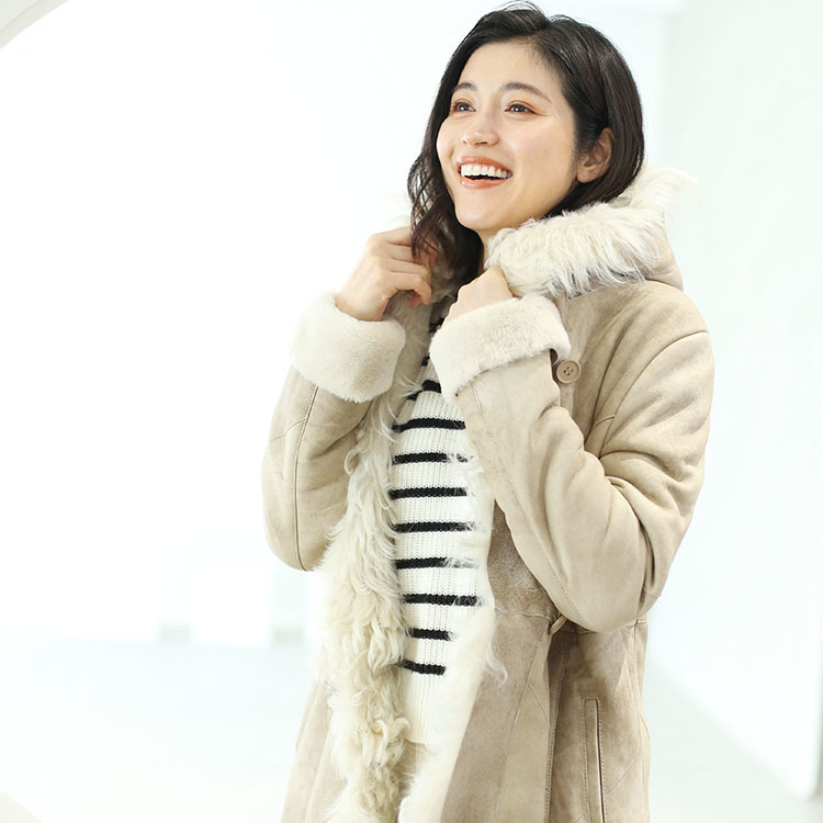 楽天市場】【5%offクーポン】ムートンコート レディース 冬 フード付き
