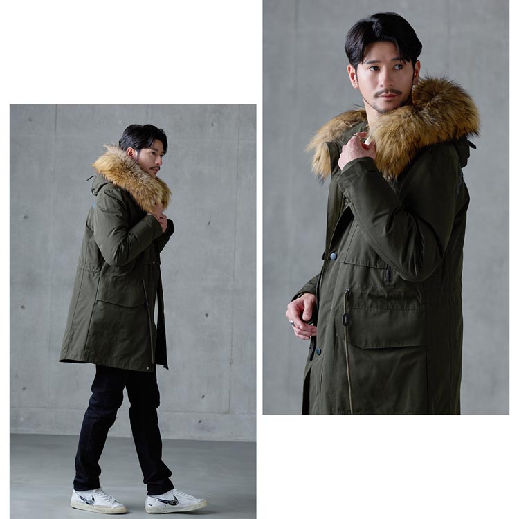 楽天市場】モッズコート メンズ ダウンライナー 冬 黒 ロング ファー