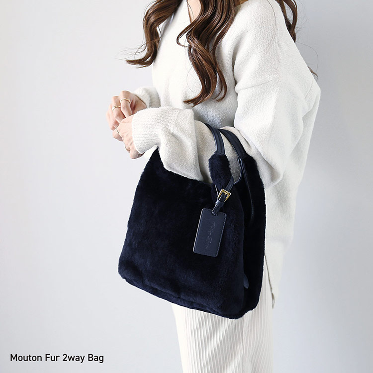 楽天市場】【4h限定20%off】ムートン ファー バッグ 2WAY ハンドバッグ