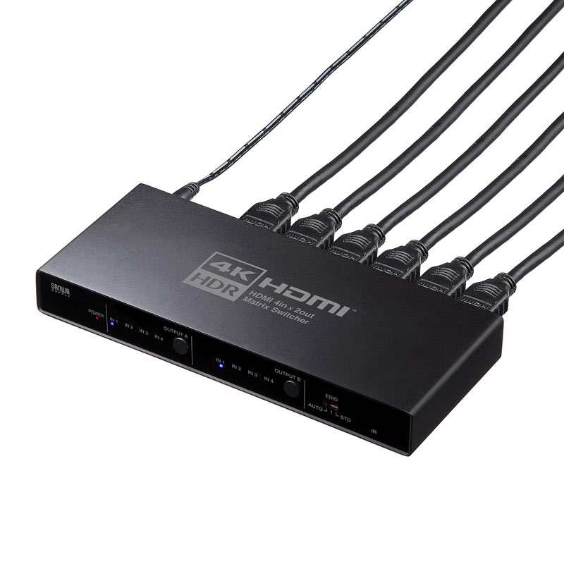 楽天市場】HDMIマトリックス切替器 4入力 2出力 4K/60Hz HDR対応 光
