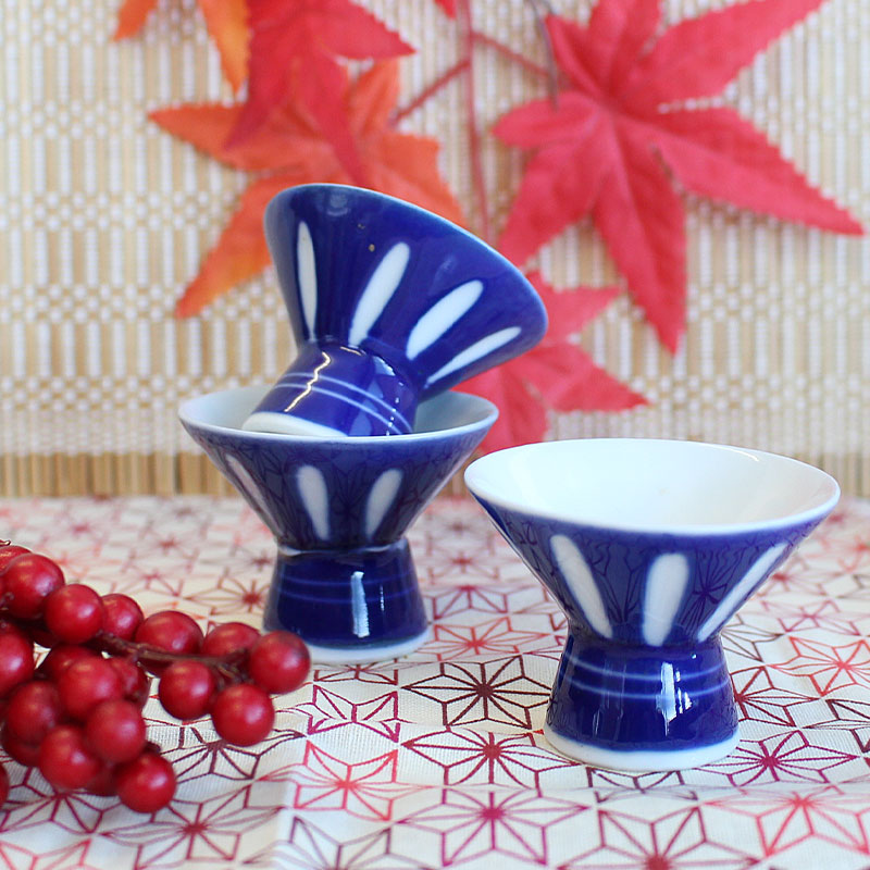 楽天市場】【アウトレット】瑠璃色十草 高台 盃[Φ5.4×H4cm] / 酒器