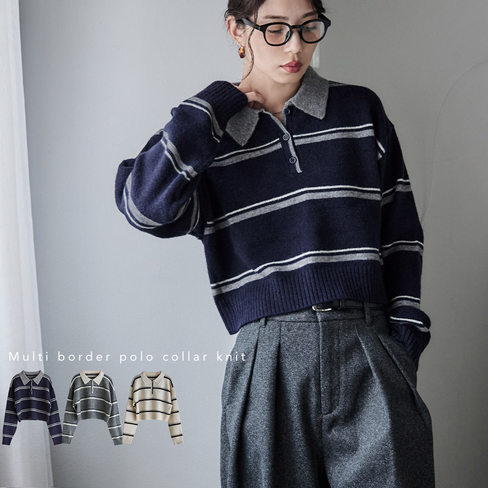 楽天市場】3月5日 23時59分まで10%OFFクーポン！マルチボーダーポロ襟