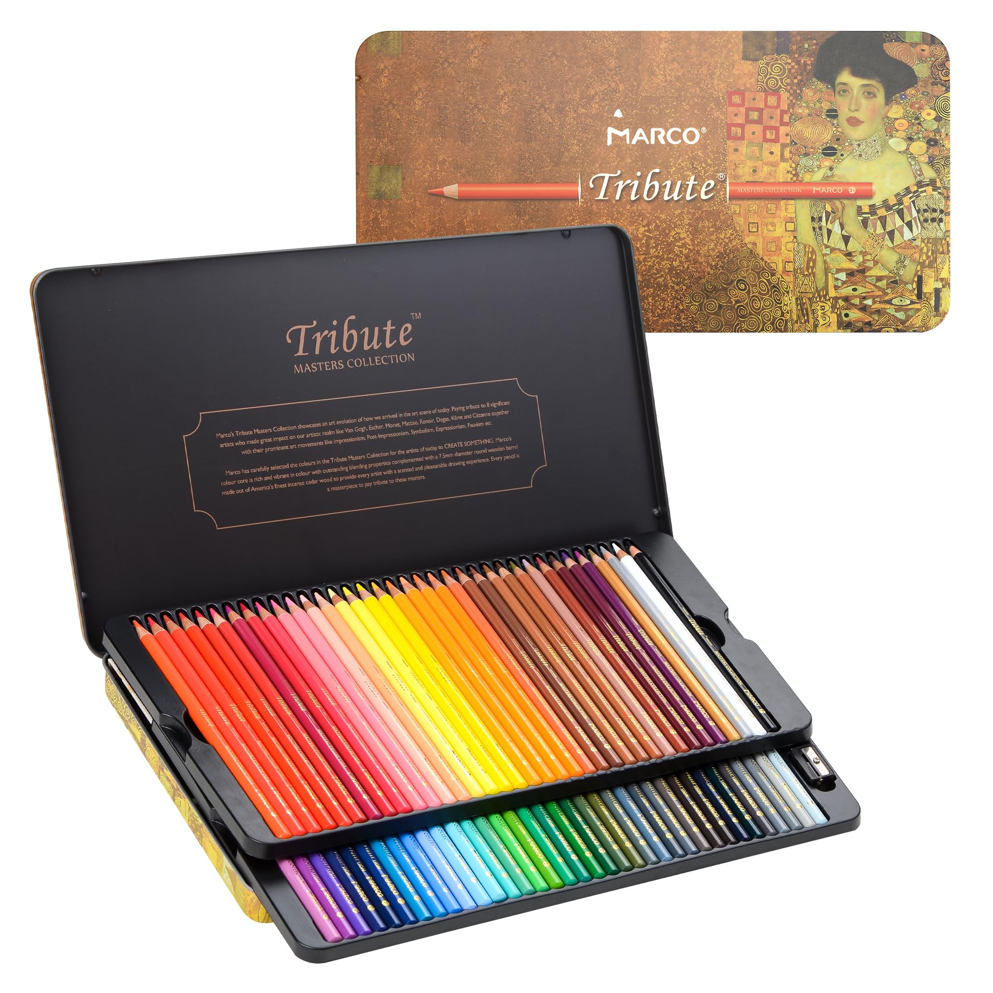 楽天市場】Marco色鉛筆セット 油性色鉛筆 72色 プロ専用ソフト芯色鉛筆