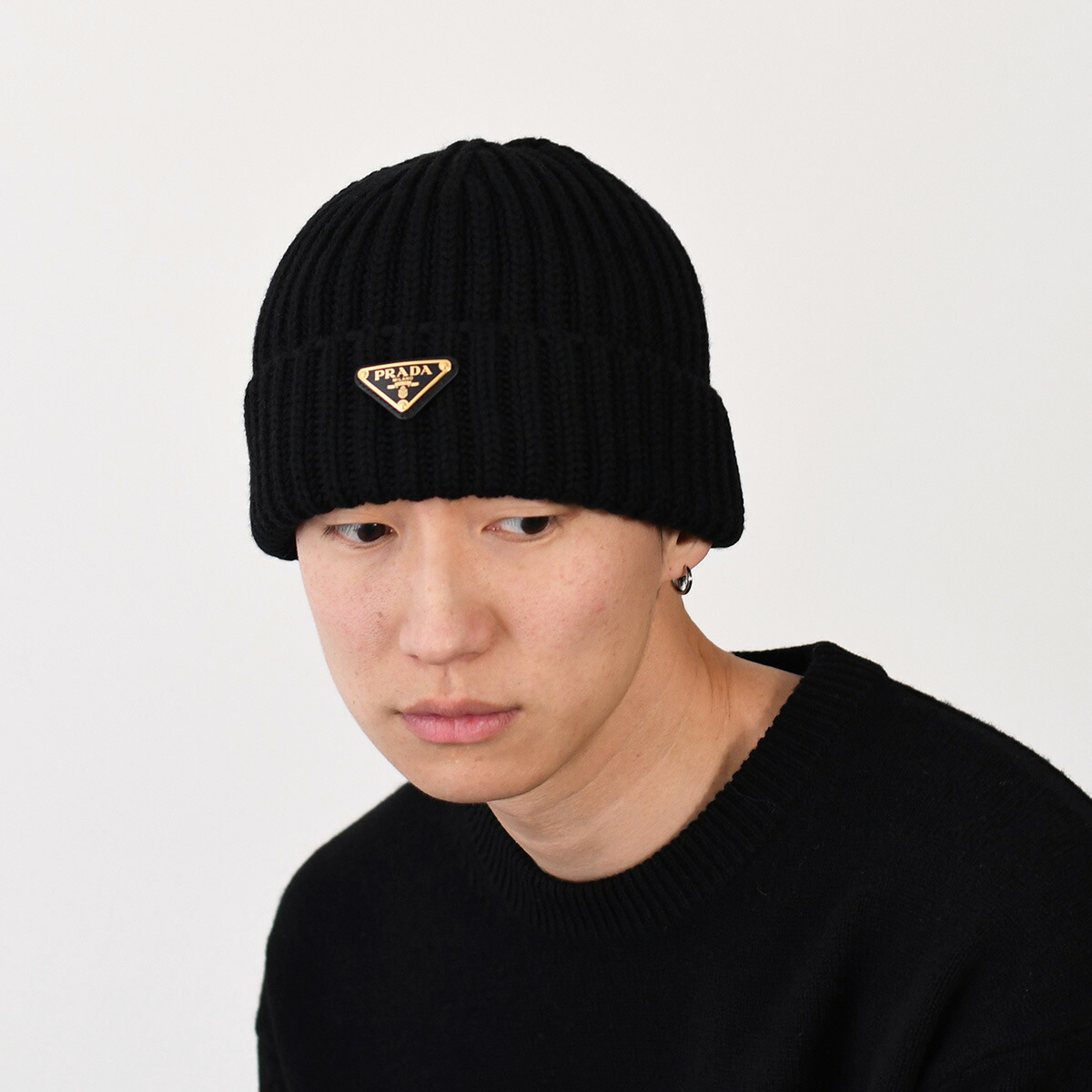 楽天市場】PRADA プラダ ニット帽 ウール ビーニー 1HC390 2DZL メンズ