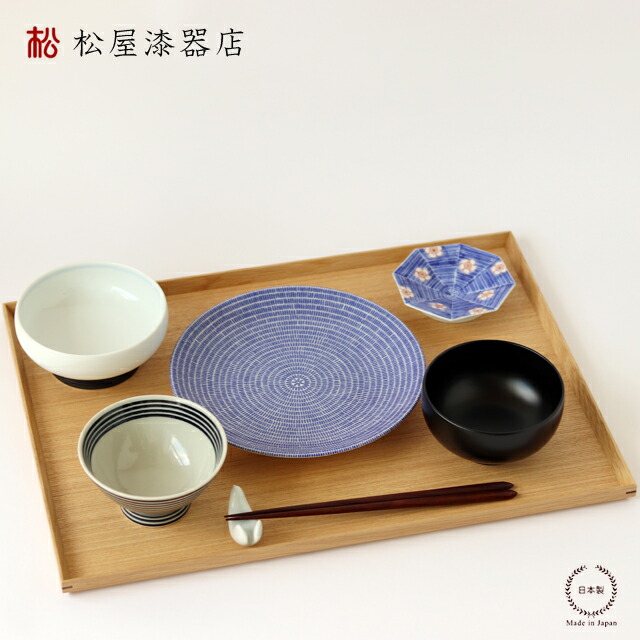 楽天市場】松屋漆器店 白木塗タモ15.0長角盆【 日本製 天然木 トレイ