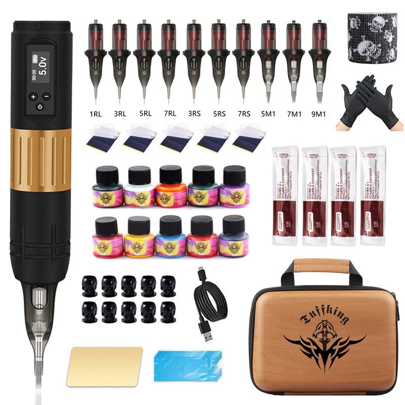 楽天市場】【最大P5】ワイヤレスタトゥーマシンセット ショートペン式