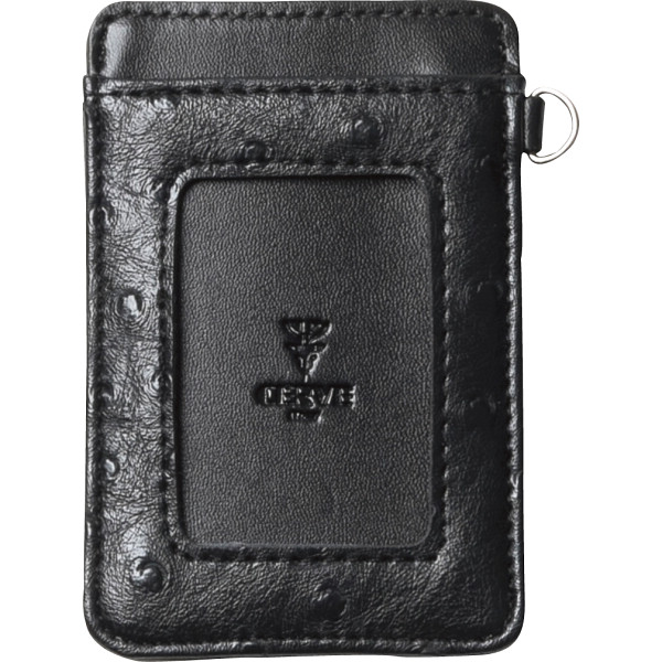 楽天市場】チェルベ オーストリッチ型押し 両面パスケース ブラック S