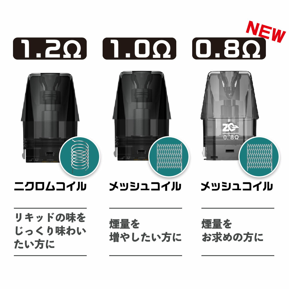楽天市場】ZQ XTAL SE+ 純正 交換用 Pod カートリッジ 4個 セット 1.2Ω