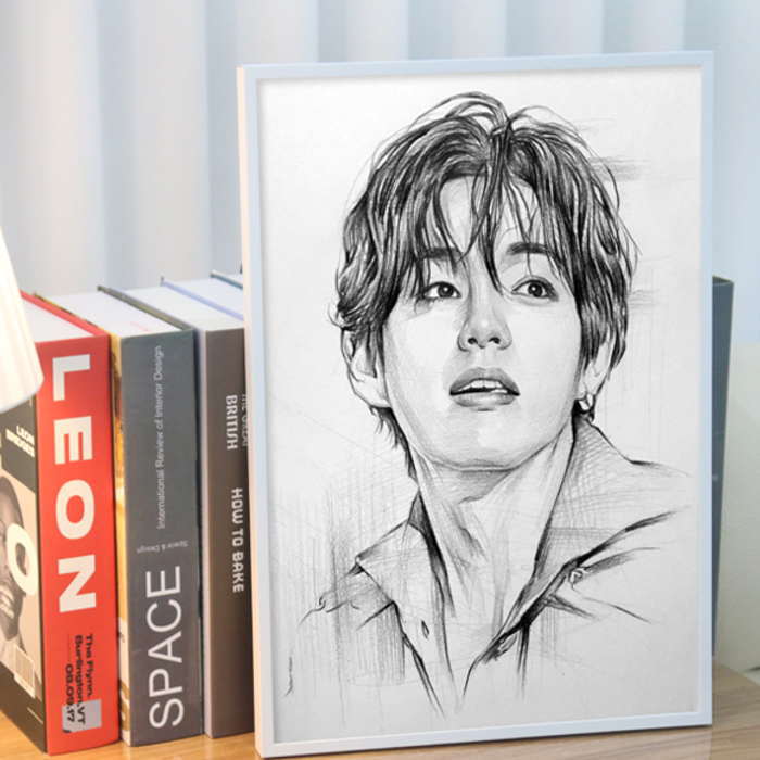 楽天市場】イラスト肖像画 A3 似顔絵 A3 鉛筆画 肖像画 鉛筆 肖像画
