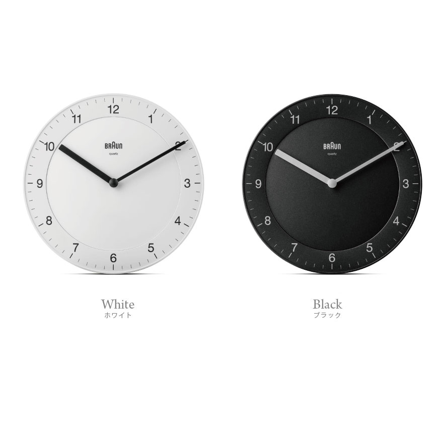 楽天市場】BRAUN Wall Clock BC06 ブラック ホワイト BRAUN ブラウン