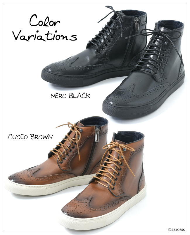 楽天市場】イタリア製 ハイカット スニーカー レザー スニーカー