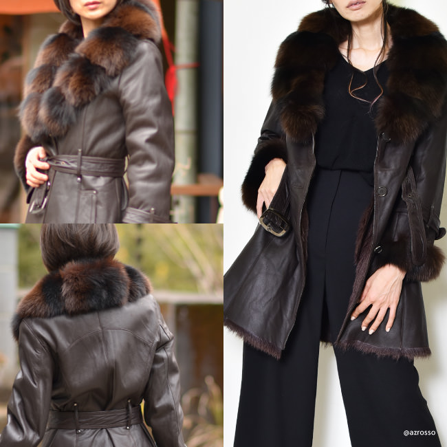 楽天市場】フランス製 レザーコート レディース アウター 毛皮 コート