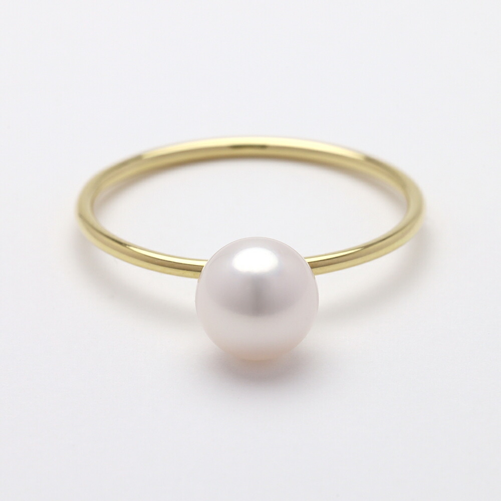 楽天市場】【10%OFF】k18 パール リング 18金 イエローゴールド 18k