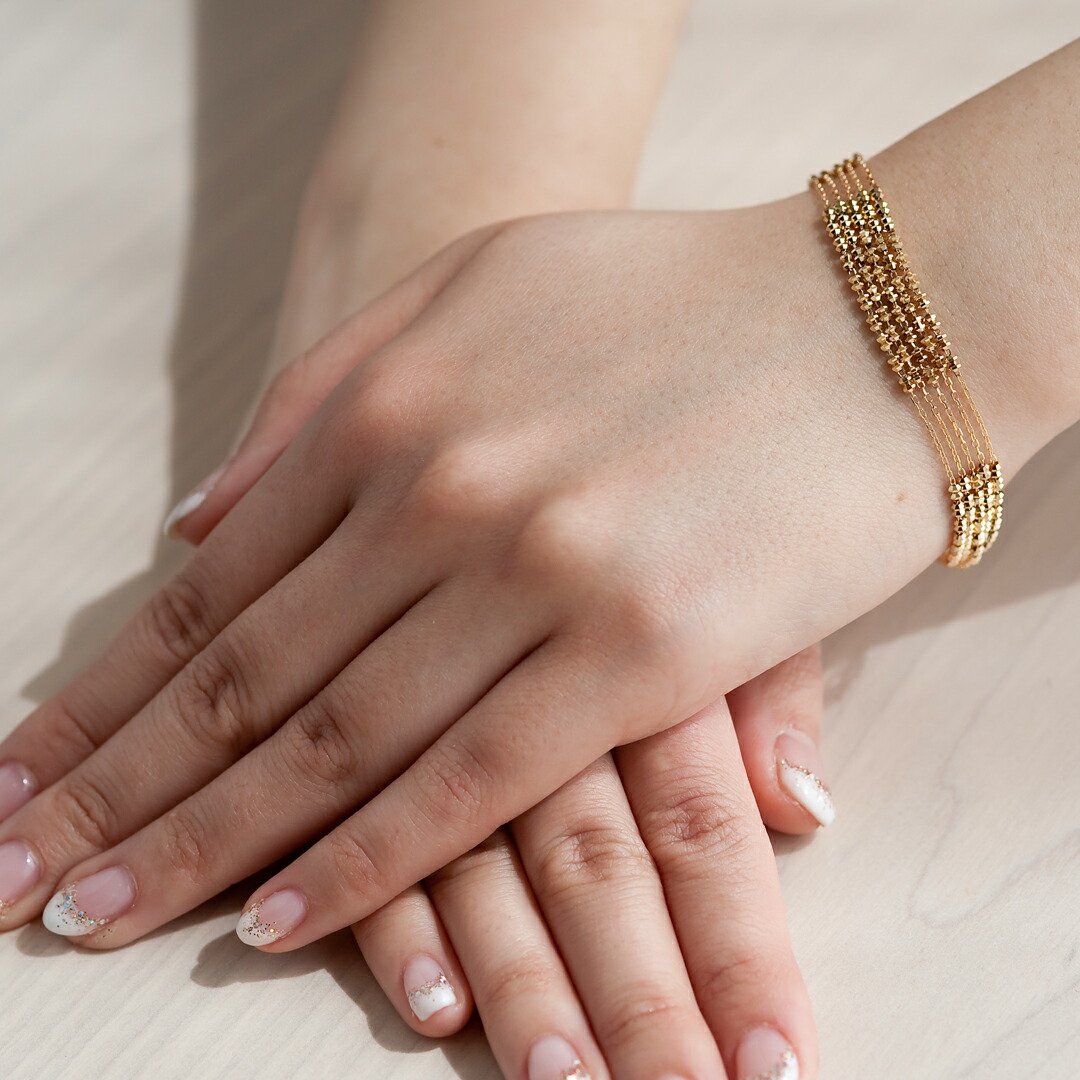 楽天市場】ブレスレット k18 Brillant（ブリアン)） 5連 チェーン 18k