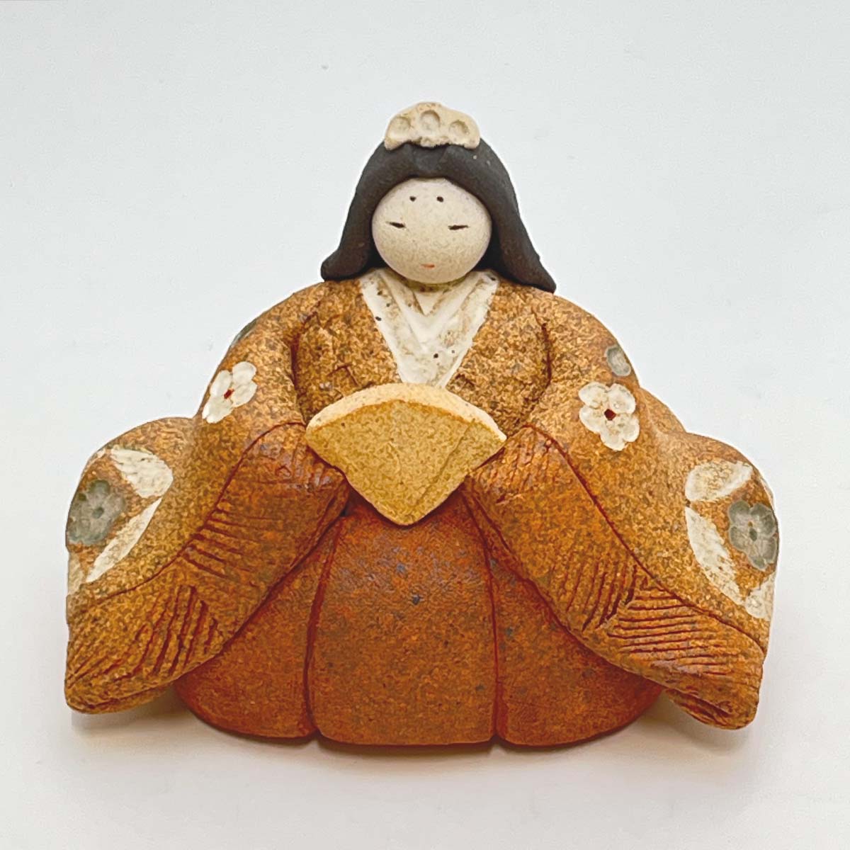 楽天市場】滝上真由美作 陶雛人形 花音 黒台付き 陶人形作家 陶器