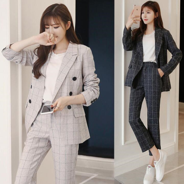 楽天市場】【送料無料】パンツスーツ レディース スーツ チェック柄