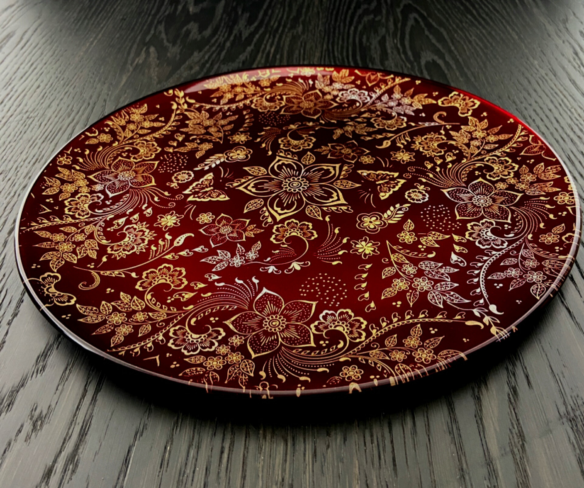 楽天市場】【ポイント20倍】 蒔絵 MAKIE 赤溜 花舞 フラットプレート