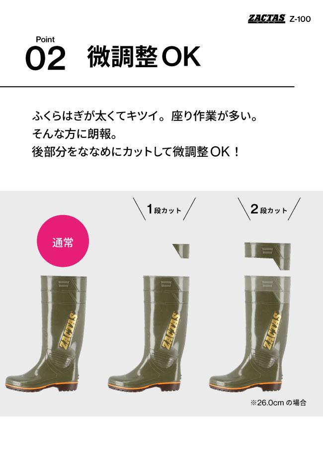 楽天市場】弘進ゴム 長靴 メンズ ザクタス ZACTAS Z-100 日本製 3E