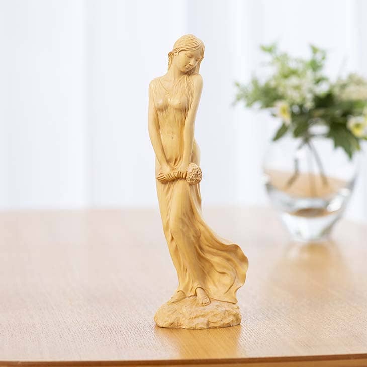 楽天市場】葉小鵬 黄楊一木彫 『 清麗 』女性像 本黄楊 木彫 ほんつげ