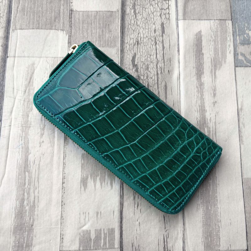 楽天市場】クロコダイル 財布 グリーン No4022 シャイニングクロコ