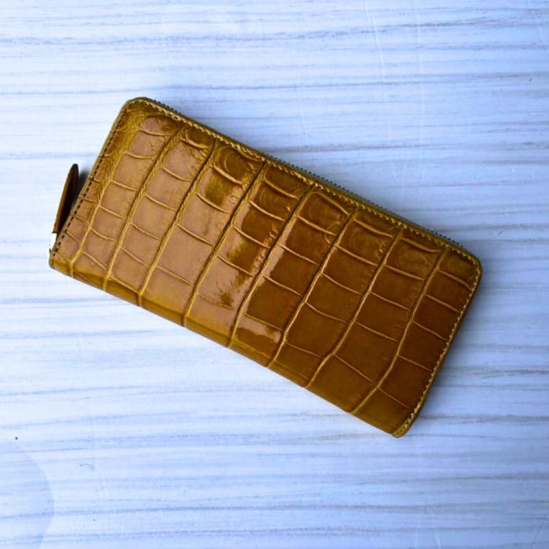 楽天市場】クロコダイル 財布 イエロー No1004 シャイニングクロコ