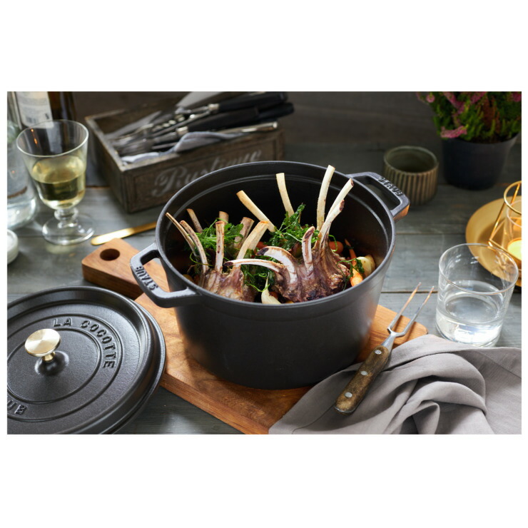 楽天市場】STAUB ストウブ グランドココット ブラック 24cm 両手鍋