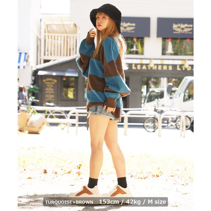 楽天市場】ONE 4 PREMIUM ◇モヘアライク ボーダー ルーズニット