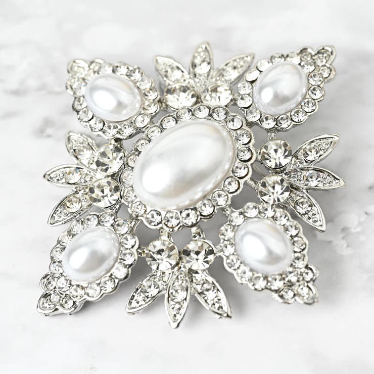 楽天市場】lunolumo ブローチ レディース パール ラインストーン
