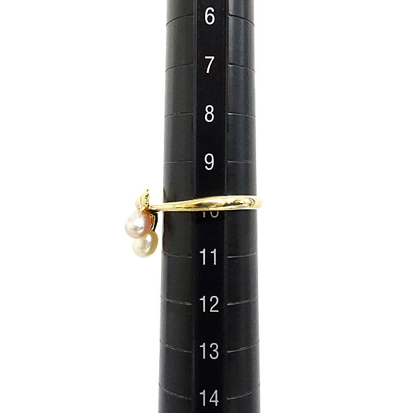 楽天市場】ミキモト 淡水パール リング 3.8mm K18YG リボン ブランド
