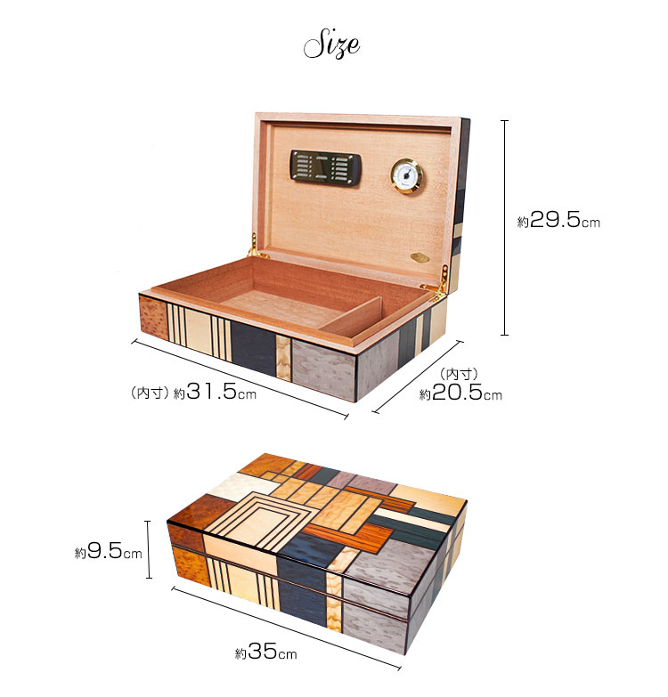 楽天市場】シガーケース ヒュミドール 保湿器 葉巻保管庫 象嵌 寄木