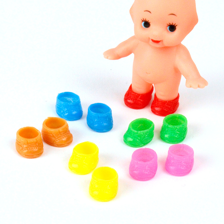 楽天市場】キューピー人形 5cm オビツキューピー用靴 6足 (緑／青／赤