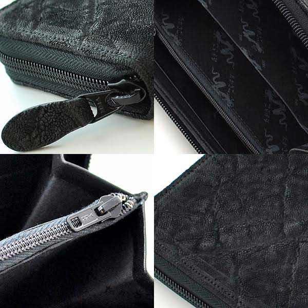 楽天市場】長財布 メンズ ラウンドファスナー 象皮 象革 ゾウ革