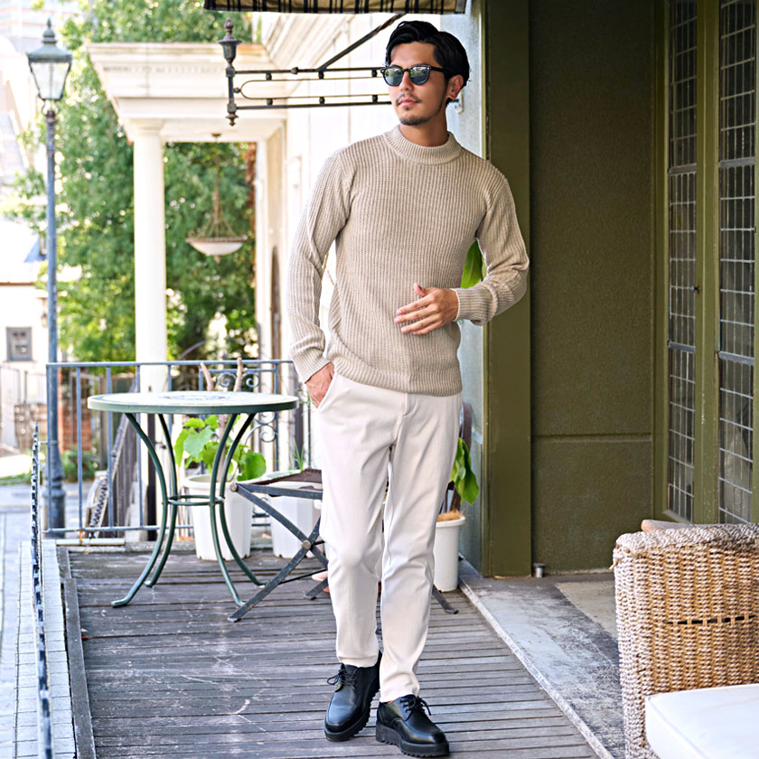 楽天市場】ニット セーター メンズ ブランド おしゃれ 畦編み あぜ編み