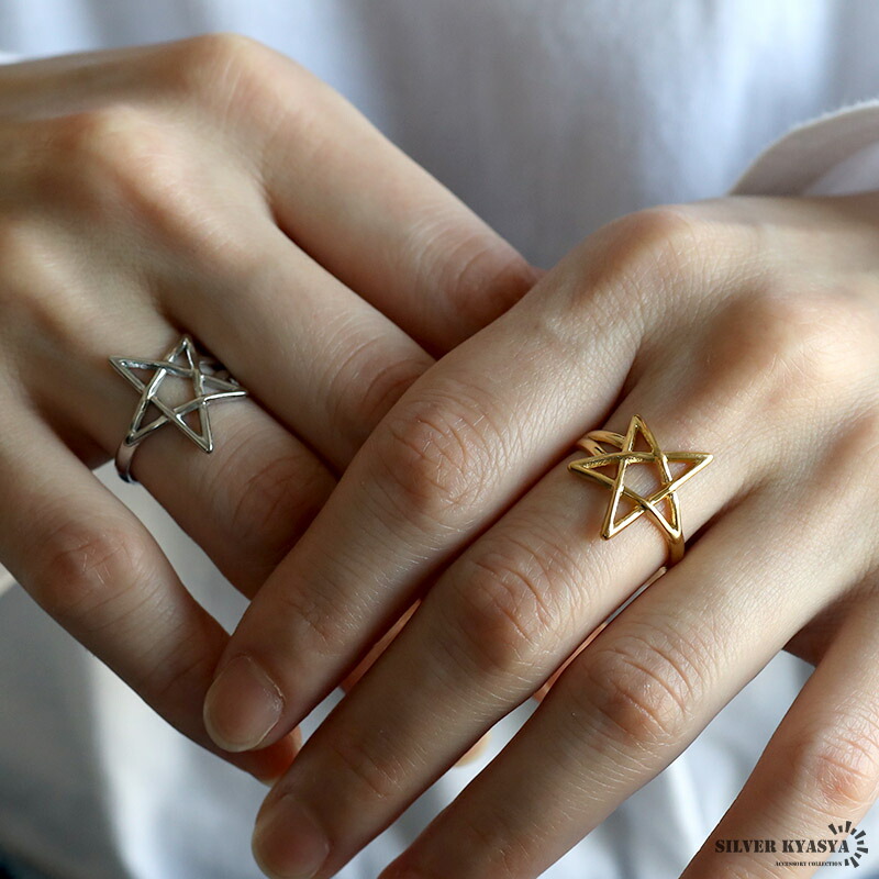 楽天市場】スターリング 星リング ゴールドリング 指輪 18KGP ゴールド