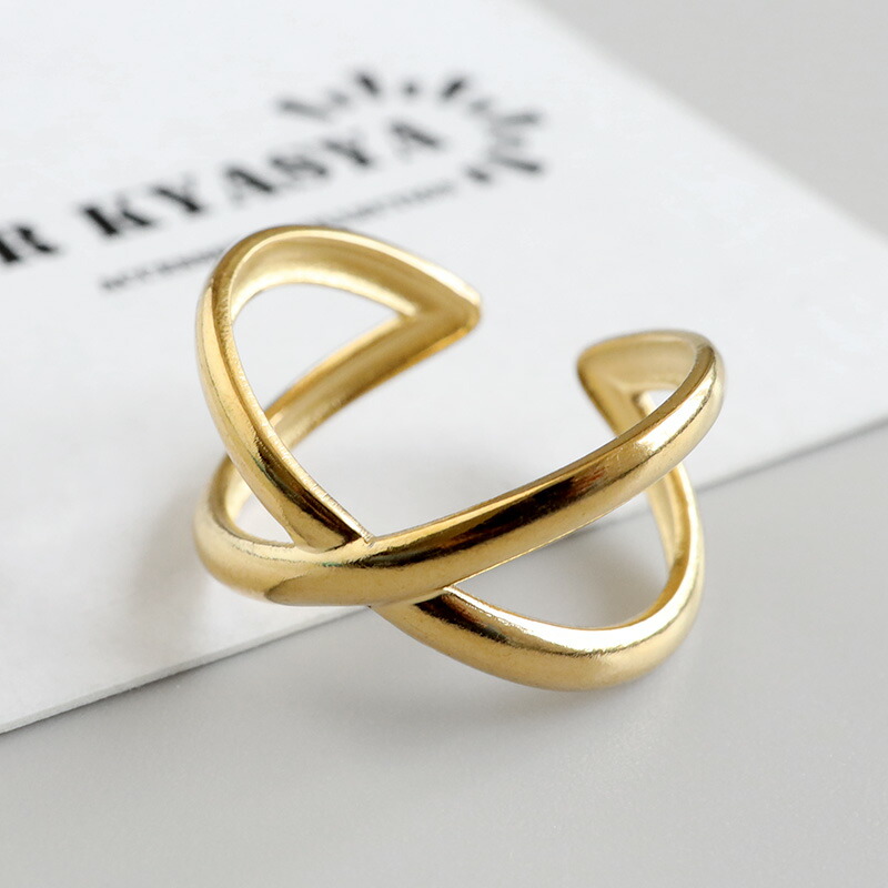 楽天市場】クロスリング Xライン ゴールドリング 指輪 18KGP ゴールド