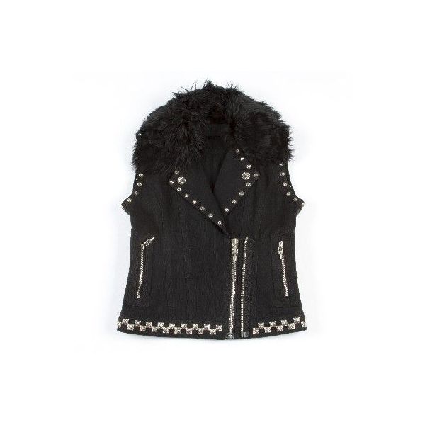 楽天市場】CHROME HEARTS WOMENS STUDDED FUR CLLR VEST #1 クロム