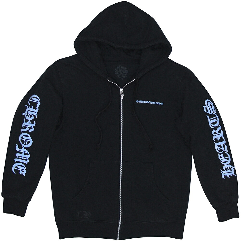 楽天市場】CHROME HEARTS XL ZIP THERMAL HOODIE BLACK W/BLUE PRINT