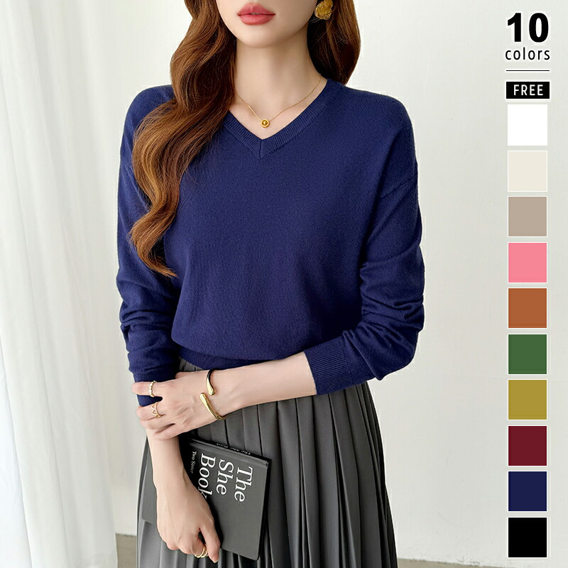 楽天市場】【3/5！クーポンで2,010円】 ニット vネック レディース