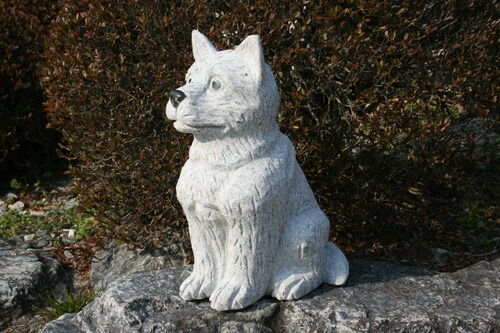 楽天市場】【送料無料】御影石で出来たお座り犬【2】玄関で主人の帰り