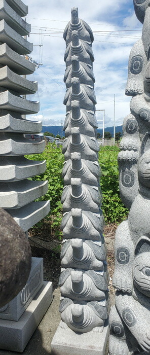 楽天市場】「亀の塔」石彫刻品【8尺】お庭や玄関先のオブジェに最適