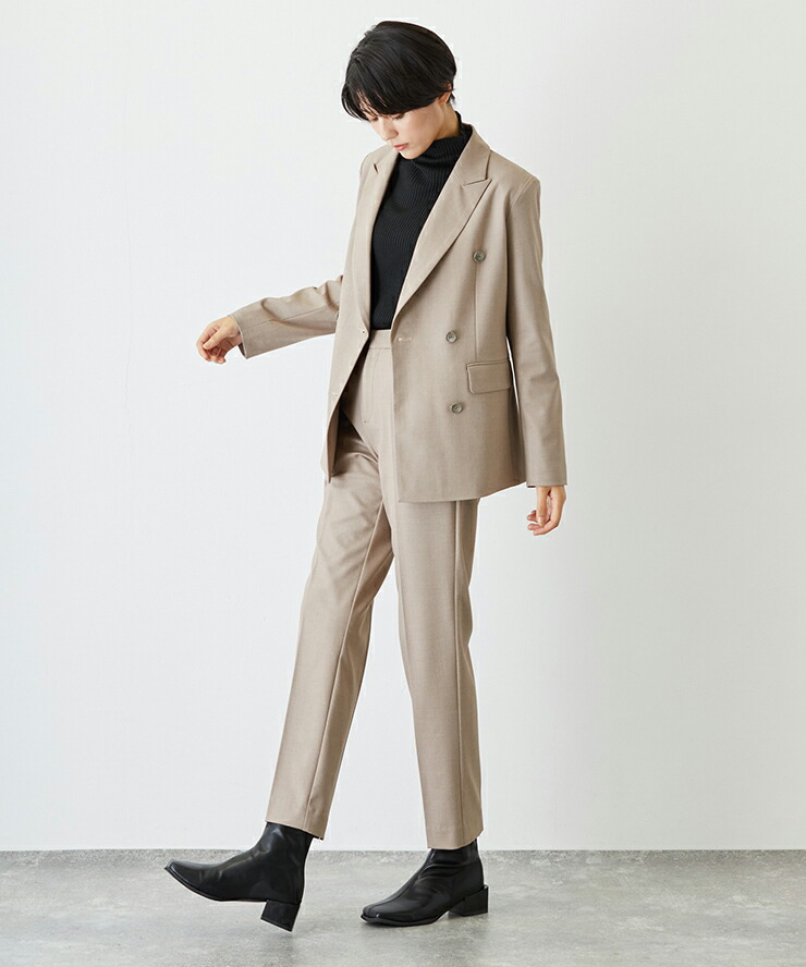 楽天市場】ダブルテーラードジャケット＆テーパードパンツスーツセット