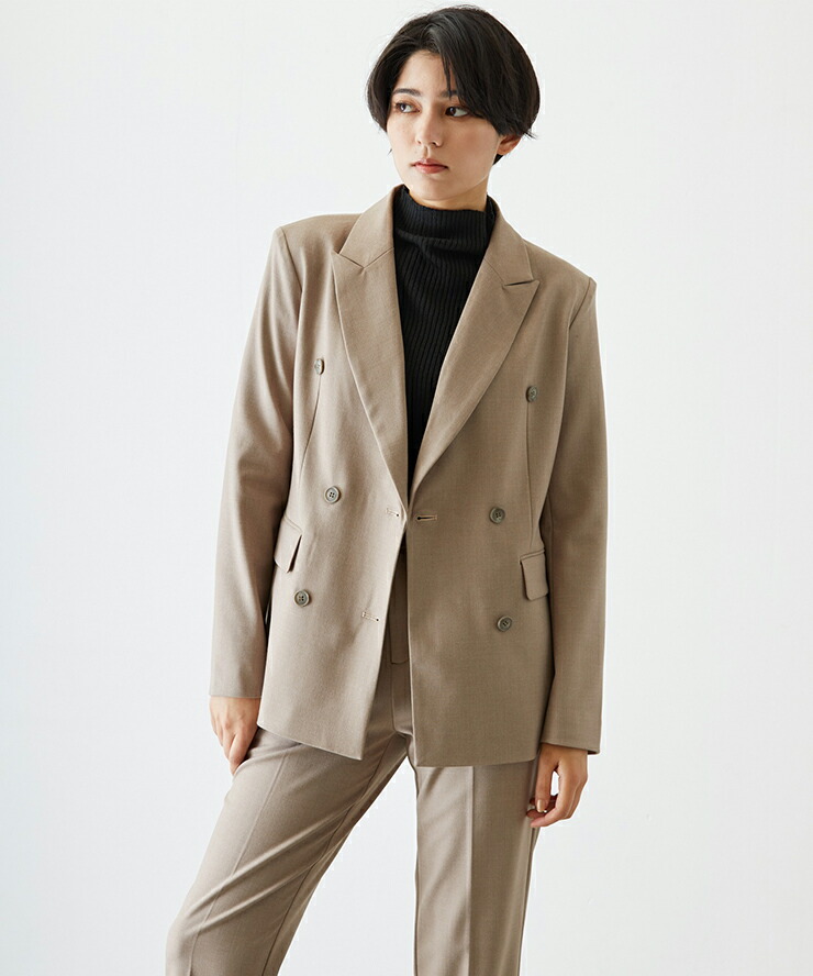 楽天市場】ダブルテーラードジャケット＆テーパードパンツスーツセット