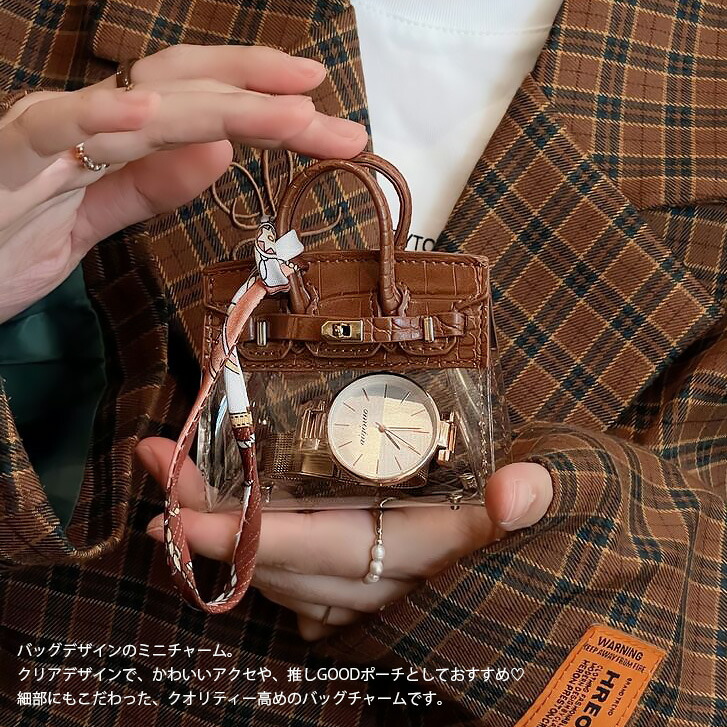 楽天市場】送料無料 miniクリアバッグチャーム キーホルダー チャーム