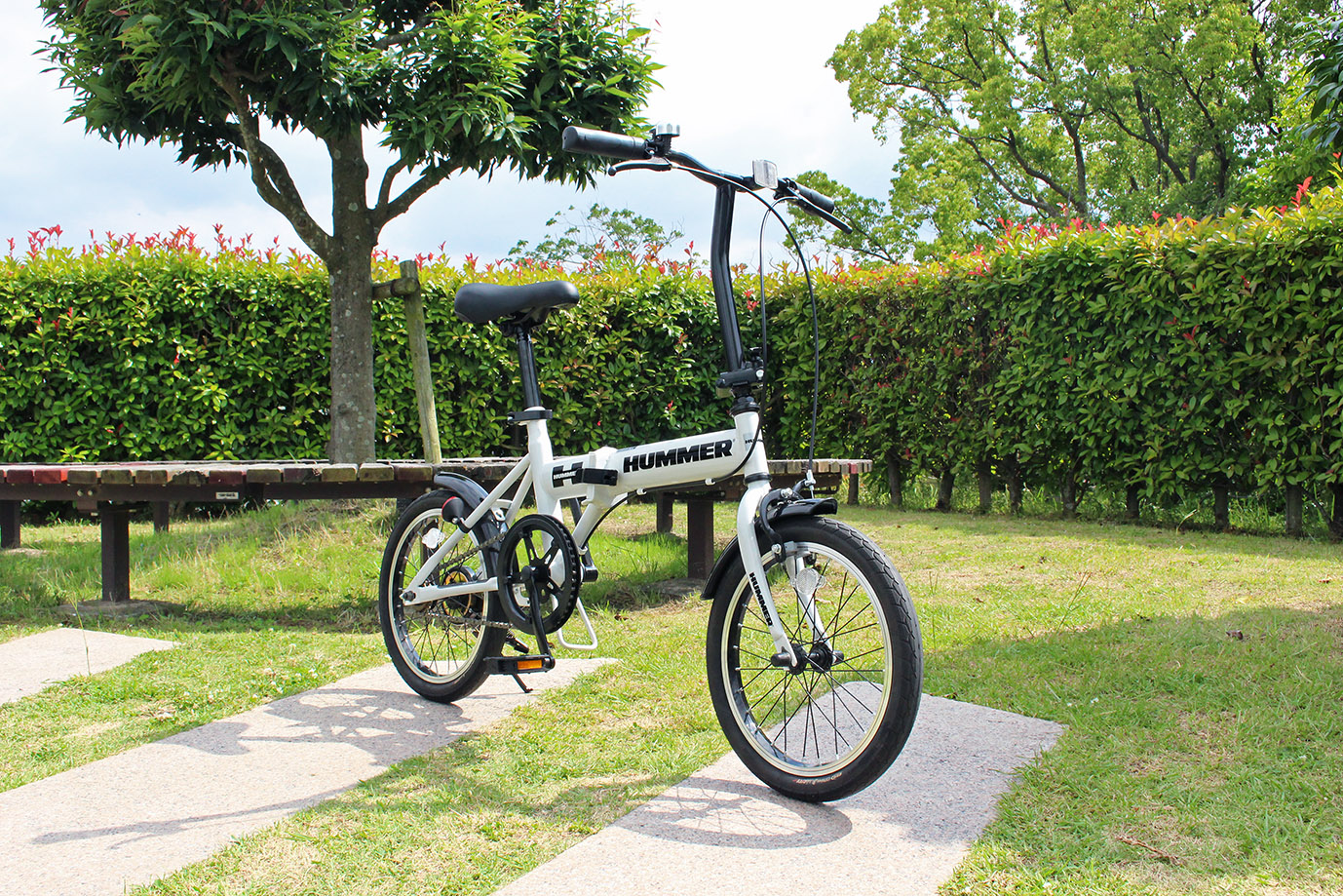 楽天市場】ミムゴ HUMMER MG-HM16N-WH ノーパンク16インチ折畳み自転車